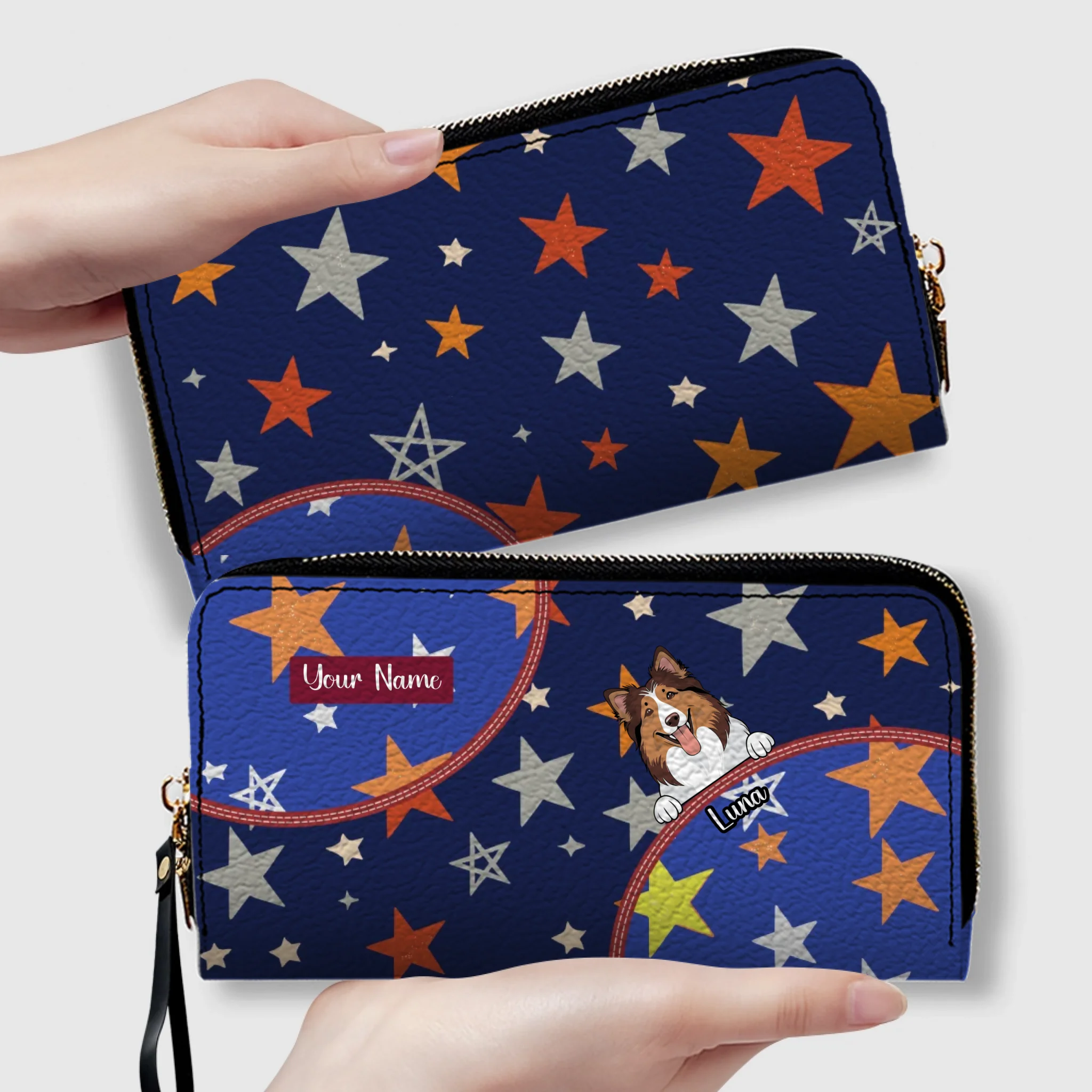 Personalized Gift For Pet Lovers – Star Pattern Dog & Cat Wallet | 89Prints