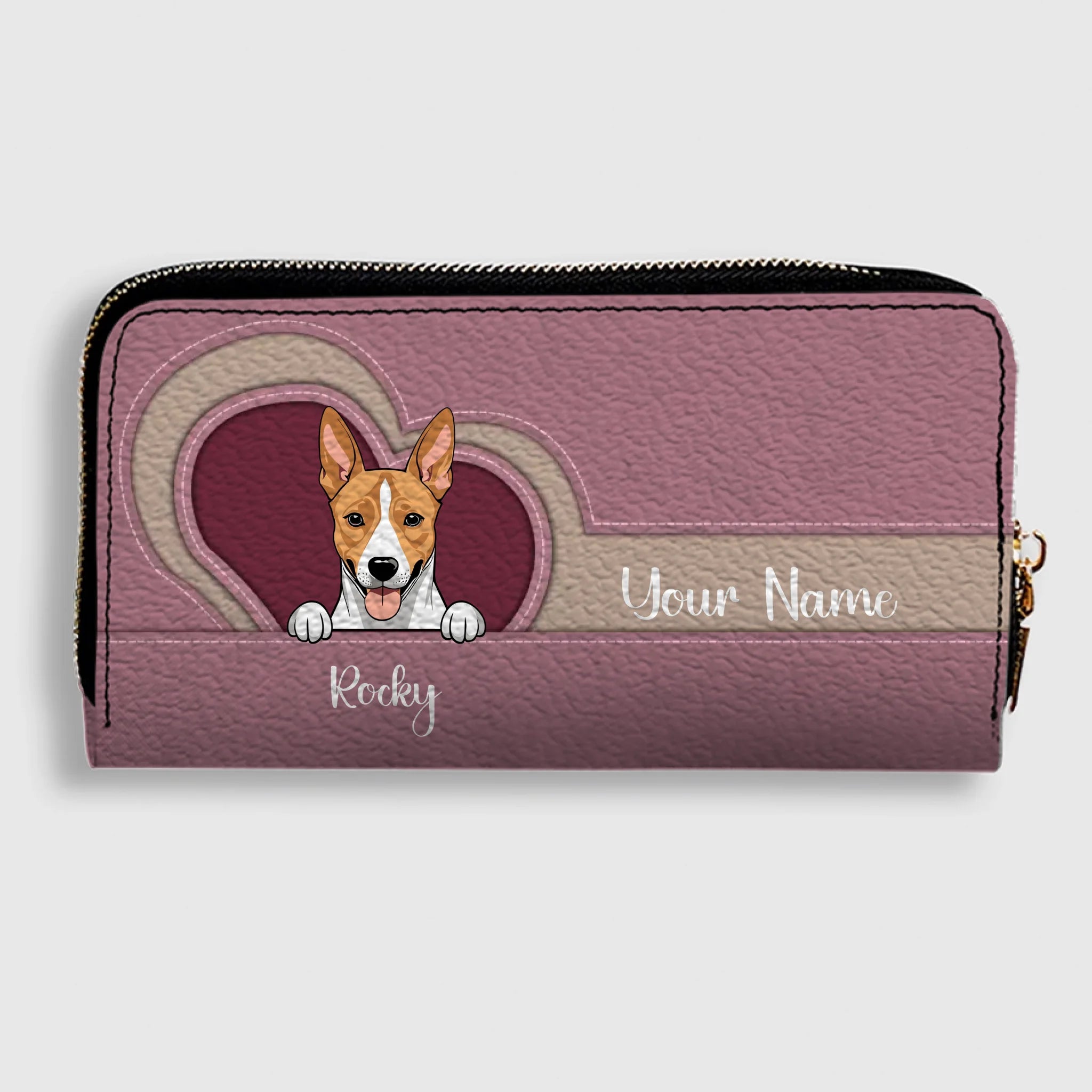 Custom Long Wallet – Personalized 1–2 Dogs Design, Basic Pattern Wallet Gift for Dog Lovers - 89Prints