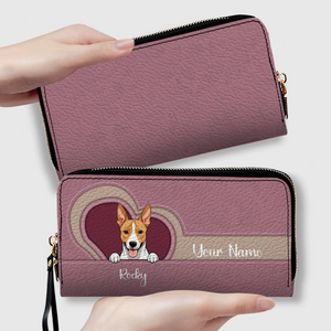Custom Long Wallet – 1–2 Dogs Design, Basic Pattern Wallet Gift for Dog Lovers - 89Prints