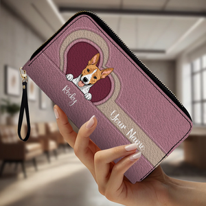 Custom Long Wallet – 1–2 Dogs Design, Basic Pattern Wallet Gift for Dog Lovers - 89Prints