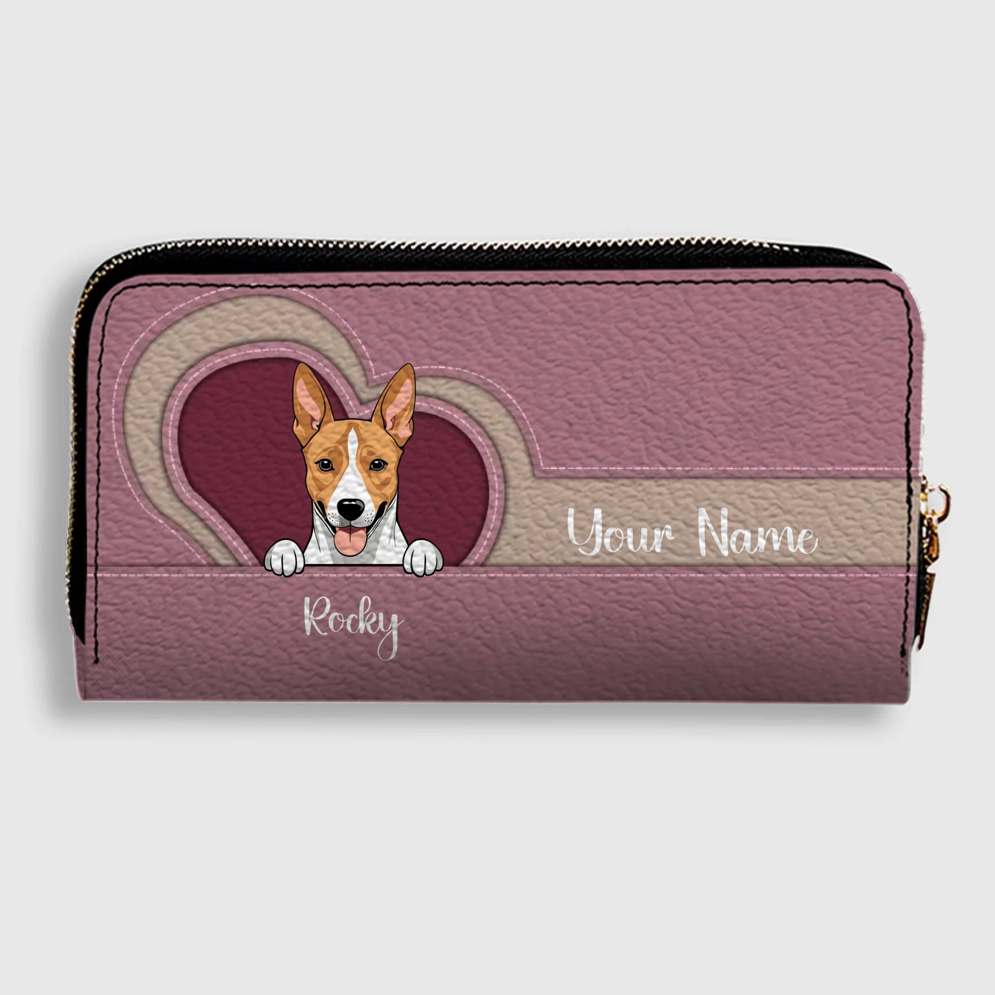 Custom Long Wallet – 1–2 Dogs Design, Basic Pattern Wallet Gift for Dog Lovers - 89Prints