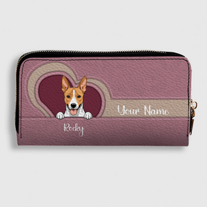 Custom Long Wallet – 1–2 Dogs Design, Basic Pattern Wallet Gift for Dog Lovers - 89Prints