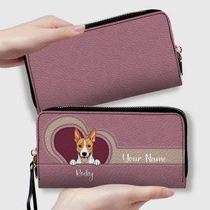 Custom Long Wallet – 1–2 Dogs Design, Basic Pattern Wallet Gift for Dog Lovers - 89Prints