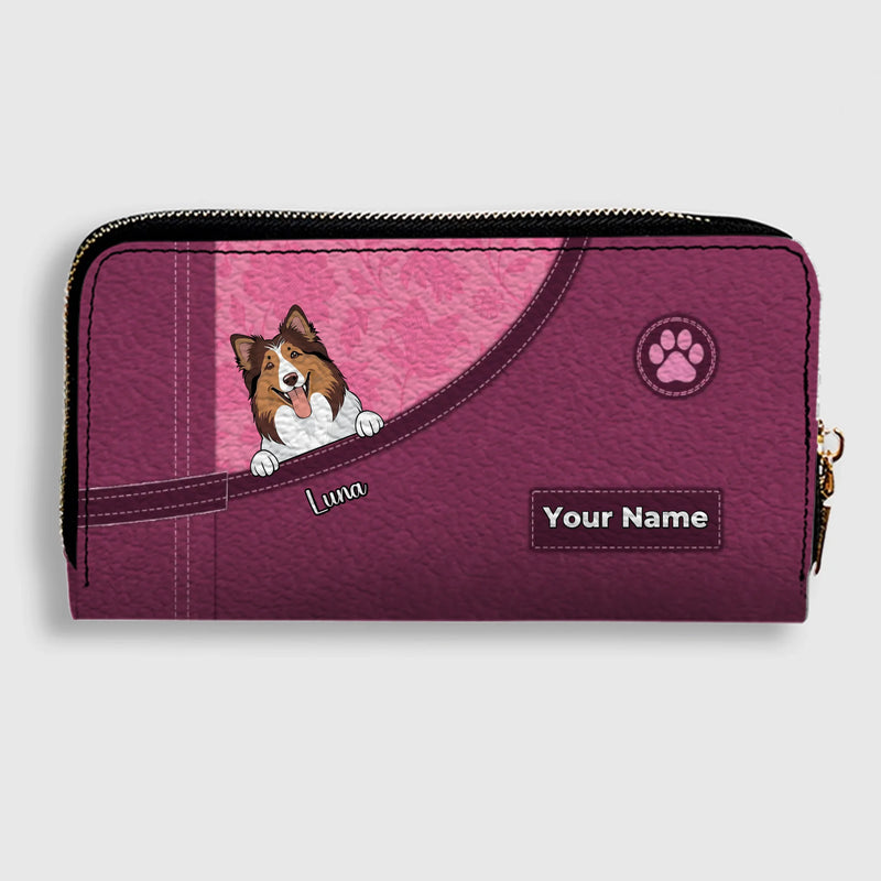 Custom Dog Long Wallet – Simple Colorful Backgrounds For Dog Mom - 89Prints