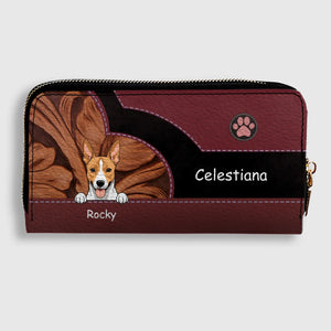 Custom Pet Leather Wallet With Name And Breed Dog & Cat In Various Colors - 89Prints