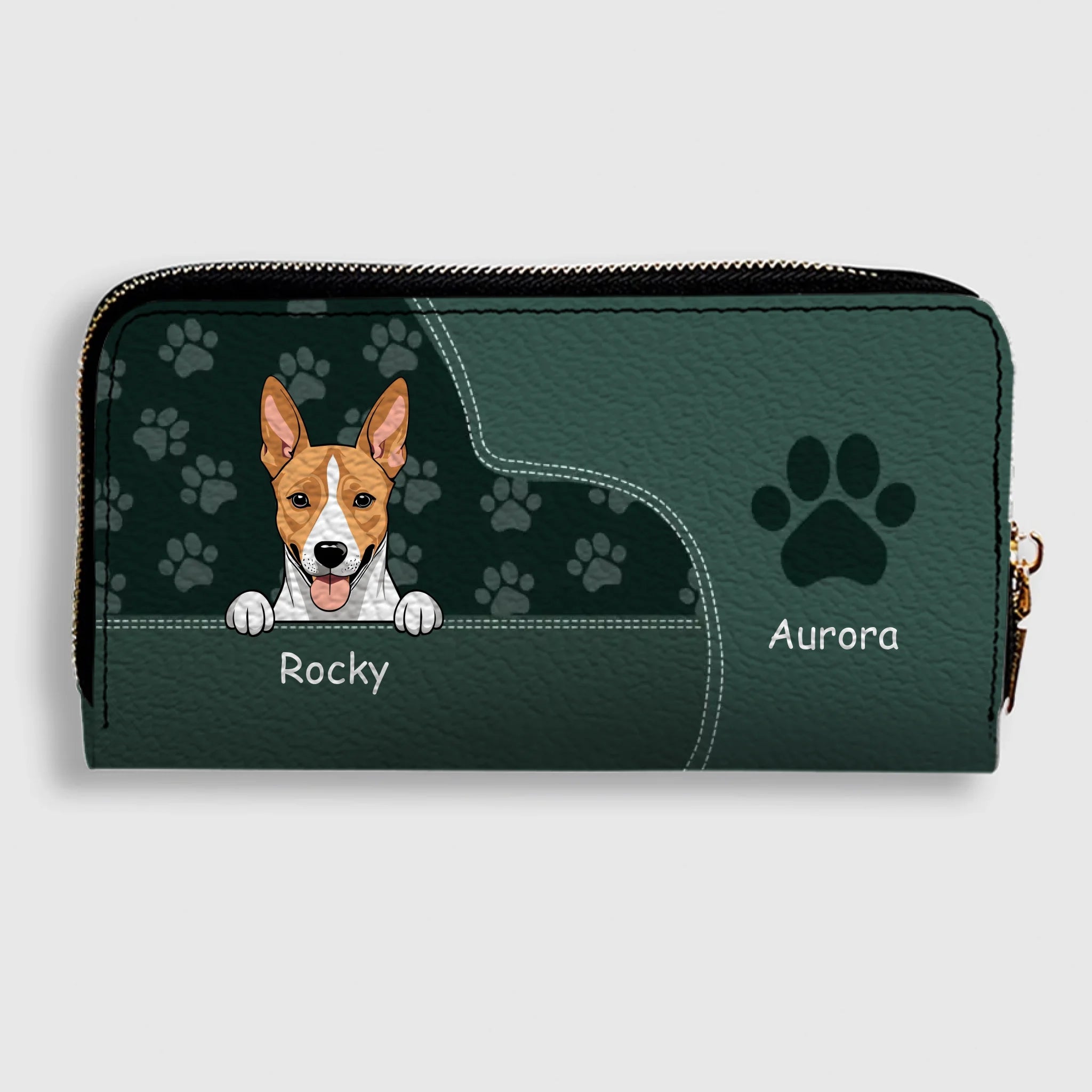 Customized Leather Pet Wallet With Engraved Name And Breed (Dog/Cat), Multiple Colors & Pet Paw Prints - 89Prints