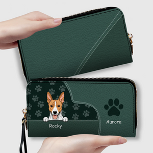 Customized Leather Pet Wallet With Engraved Name And Breed (Dog/Cat), Multiple Colors & Pet Paw Prints - 89Prints