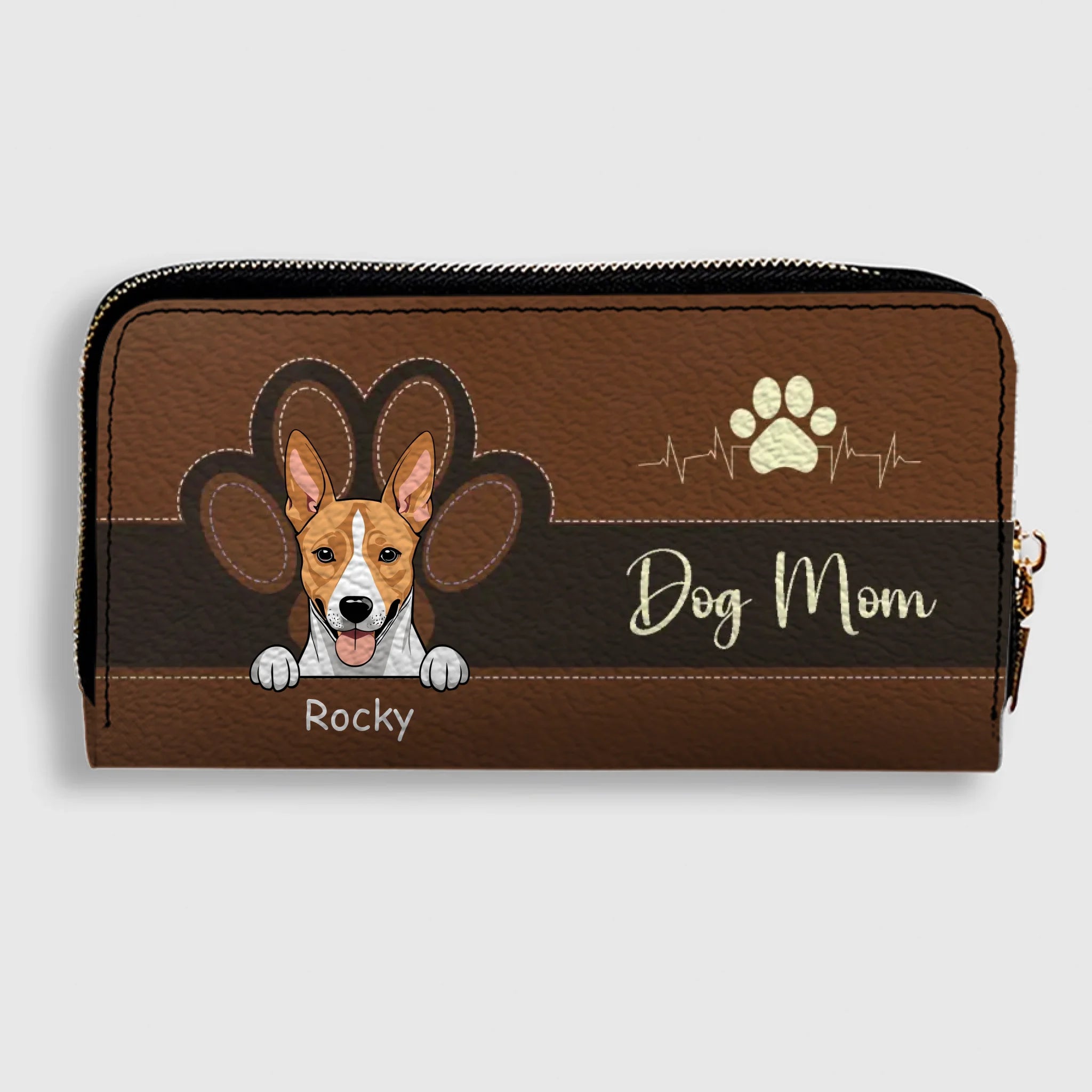 Personalized Dog Mom Leather Wallet With Pet Names & Breeds – Colorful Custom Gift - 89Prints
