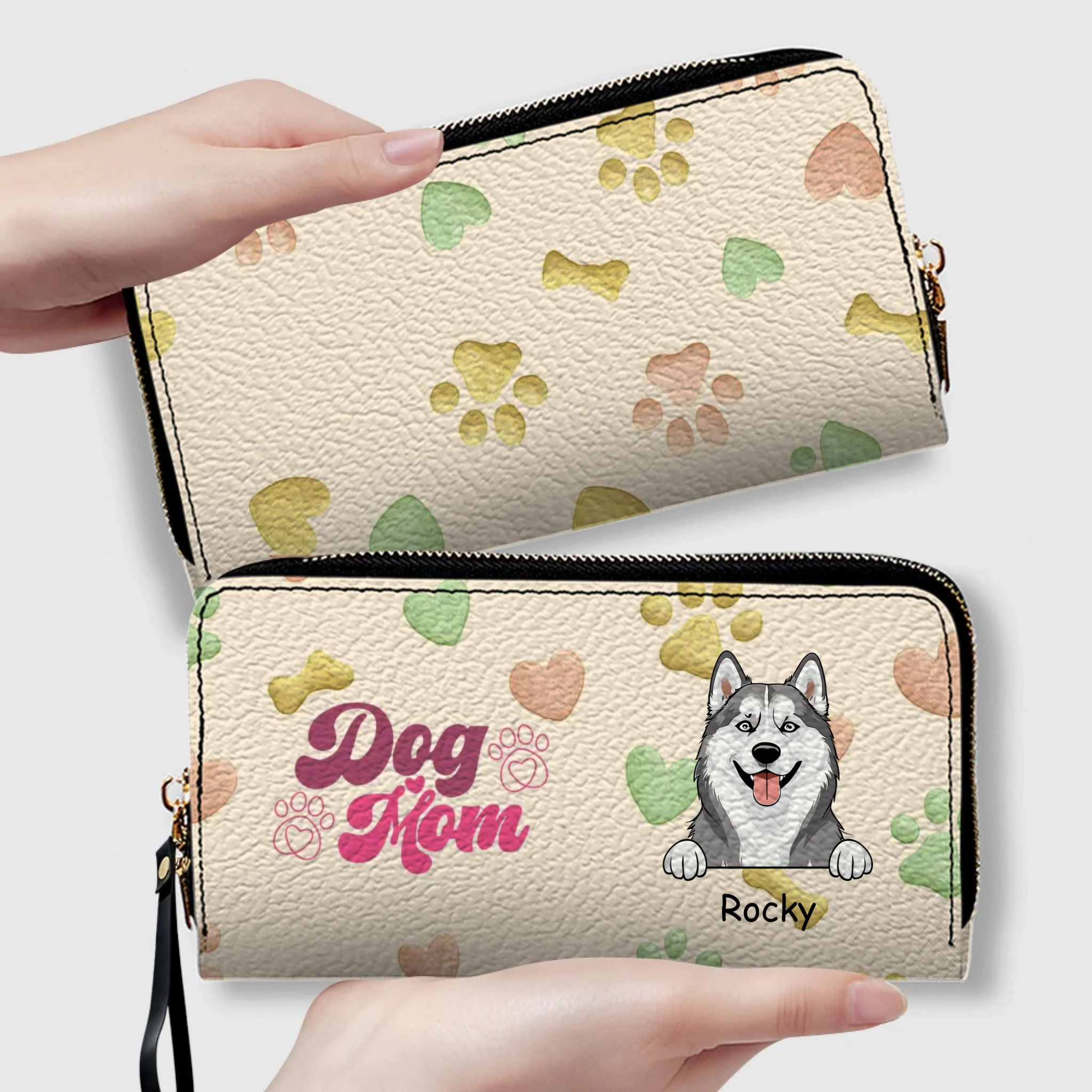 Personalized Dog Mom Wallet With Multiple Pets Names & Breeds – 89Prints