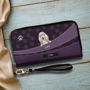 Personalized Leather Wallet With Dogs Names & Breeds – Custom Leather Gift With A Variety Of Color Options - 89Prints