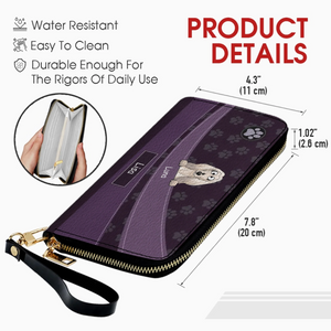 Personalized Leather Wallet With Dogs Names & Breeds – Custom Leather Gift With A Variety Of Color Options - 89Prints