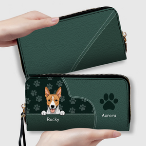 Customized Leather Pet Wallet With Engraved Name And Breed (Dog/Cat), Multiple Colors & Pet Paw Prints - 89Prints