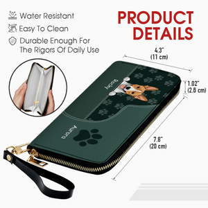 Customized Leather Pet Wallet With Engraved Name And Breed (Dog/Cat), Multiple Colors & Pet Paw Prints - 89Prints