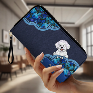 Minimal Floral Dog Wallet – Personalized Pet Names & Elegant Design - 89Prints
