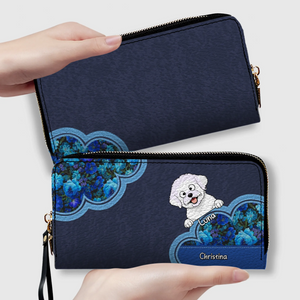 Minimal Floral Dog Wallet – Personalized Pet Names & Elegant Design - 89Prints