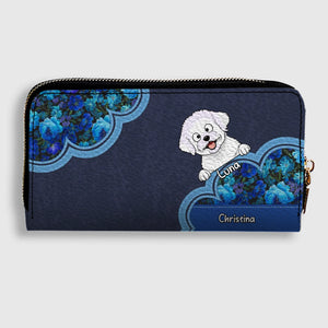 Minimal Floral Dog Wallet – Personalized Pet Names & Elegant Design - 89Prints