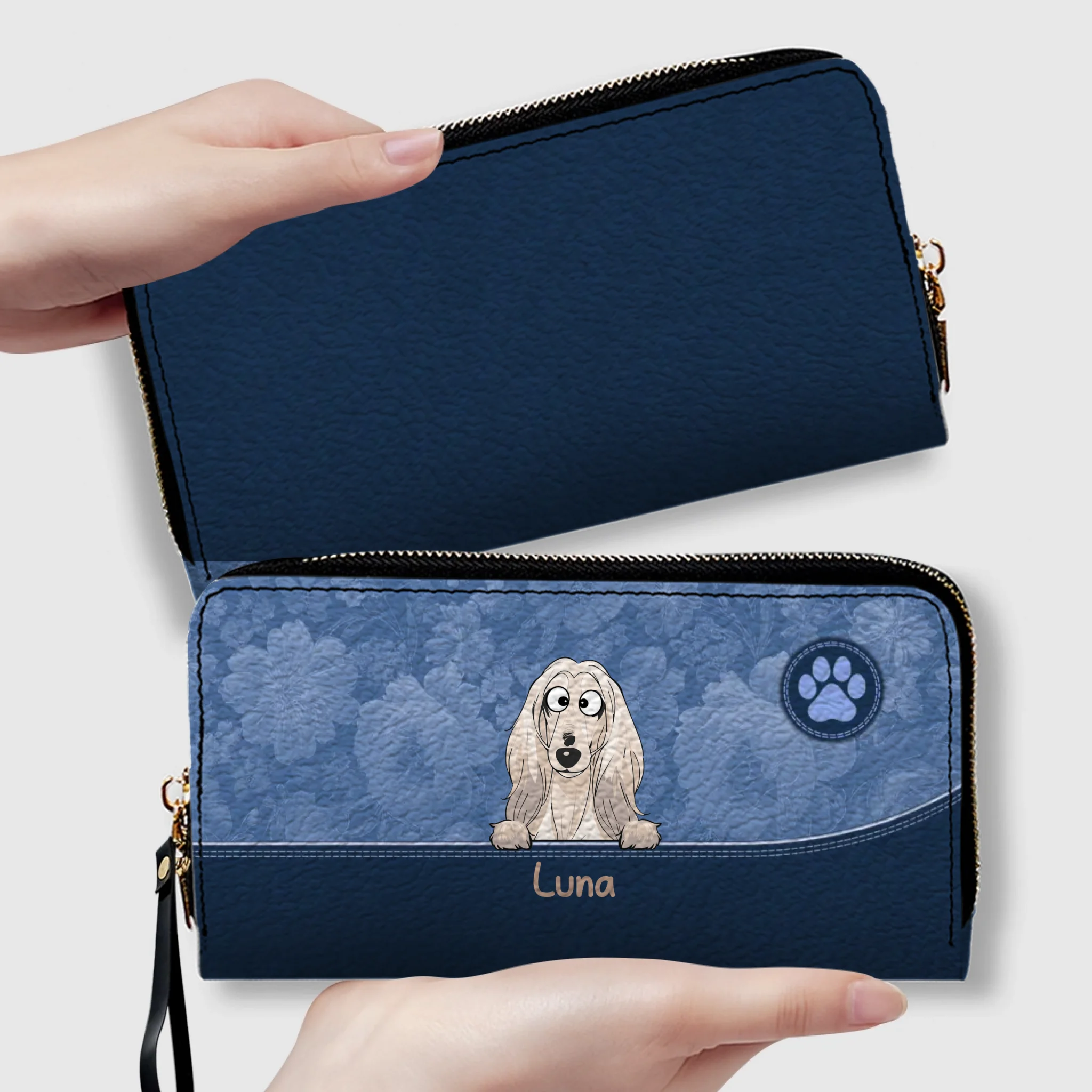 Simple Dog Wallet Custom Name – Everyday Minimal Pet Design - 89Prints