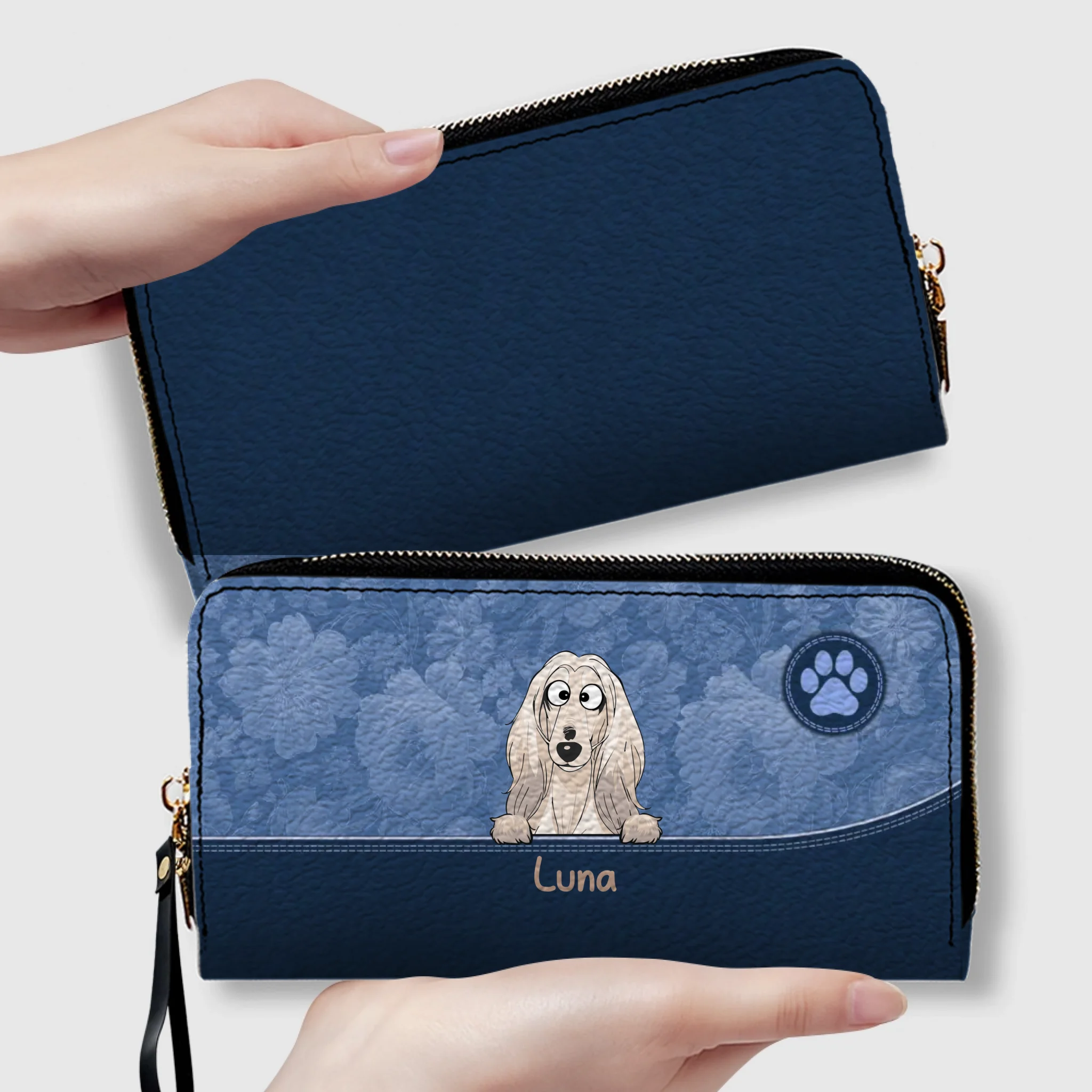 Simple Dog Wallet Custom Name – Everyday Minimal Pet Design - 89Prints