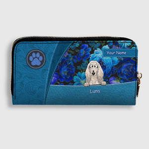 Personalized Dog Wallet – Custom Dog Illustration Wallet, Holiday Design, Dog Mom Gift - 89Prints