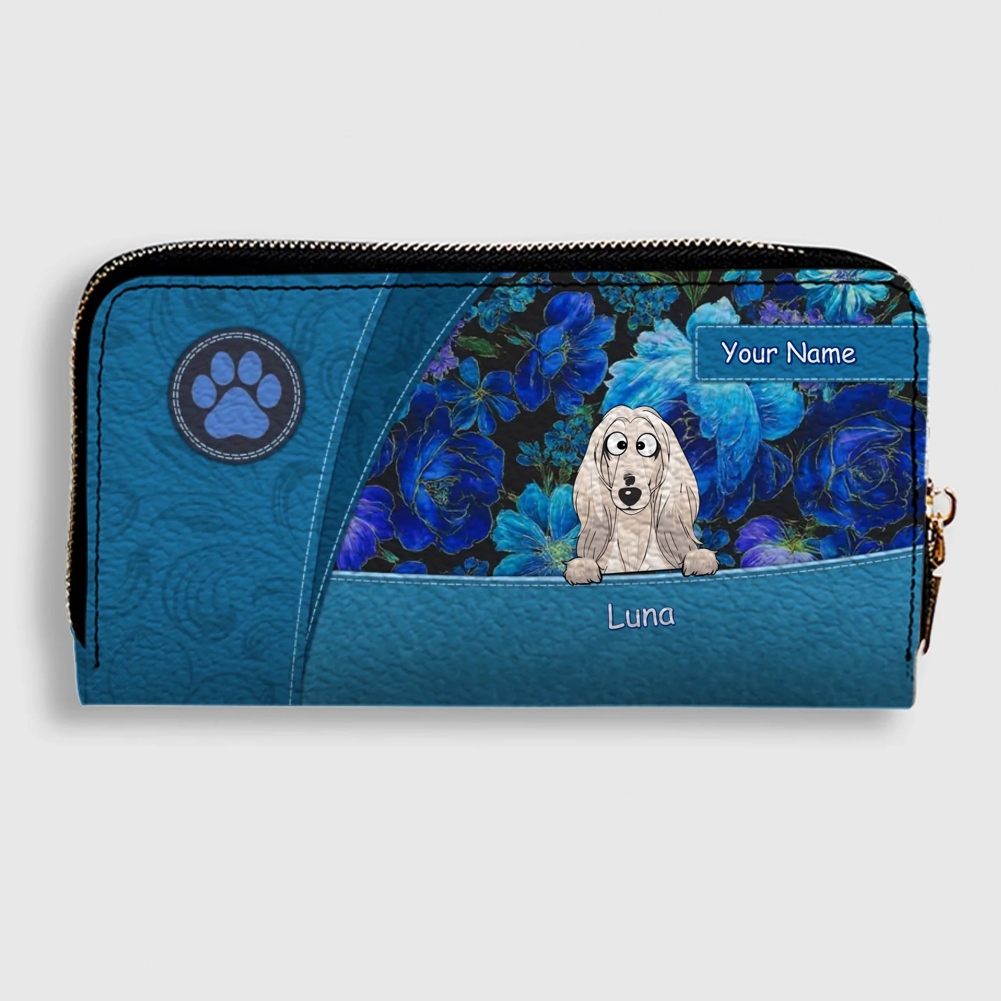 Personalized Dog Wallet – Custom Dog Illustration Wallet, Holiday Design, Dog Mom Gift - 89Prints