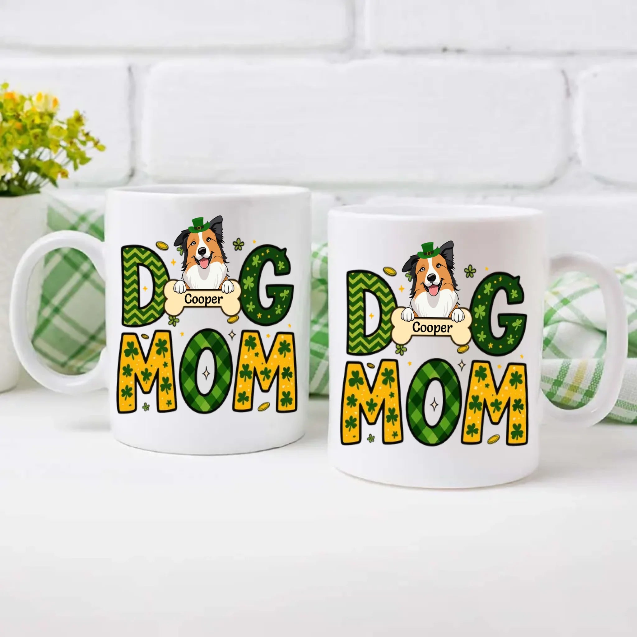 Lucky St. Patrick’s Day Custom Dog & Cat Mug – Personalized Pet Name Gift for Dog Moms – 89Prints