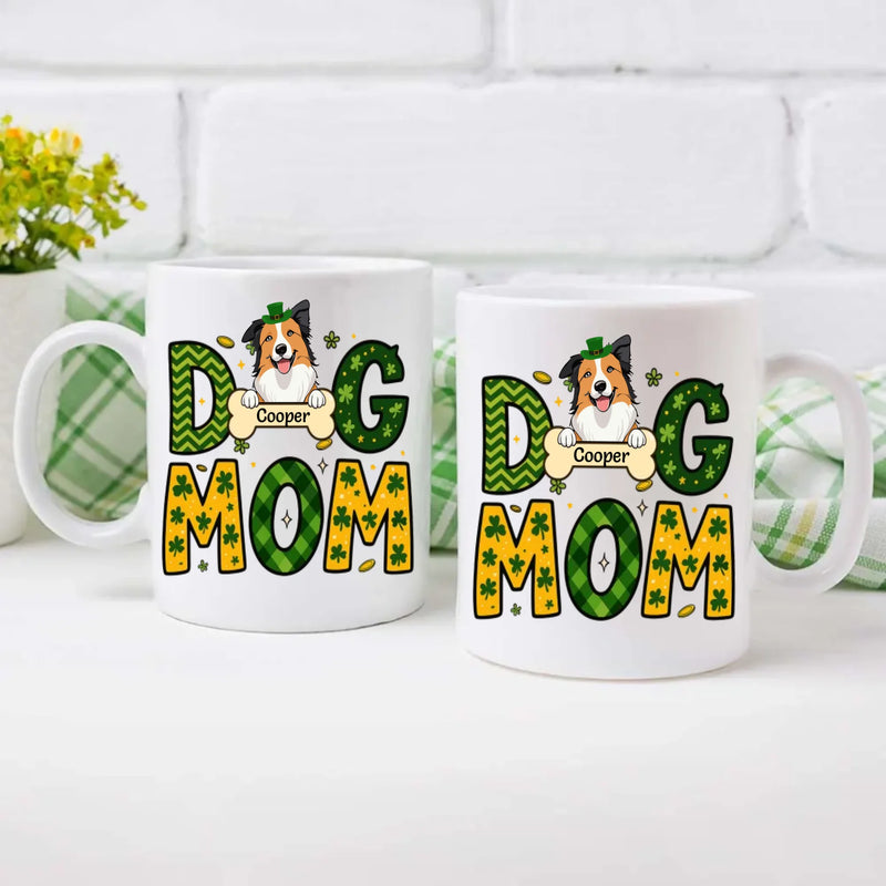 Lucky St. Patrick’s Day Custom Dog & Cat Mug – Personalized Pet Name Gift for Dog Moms – 89Prints