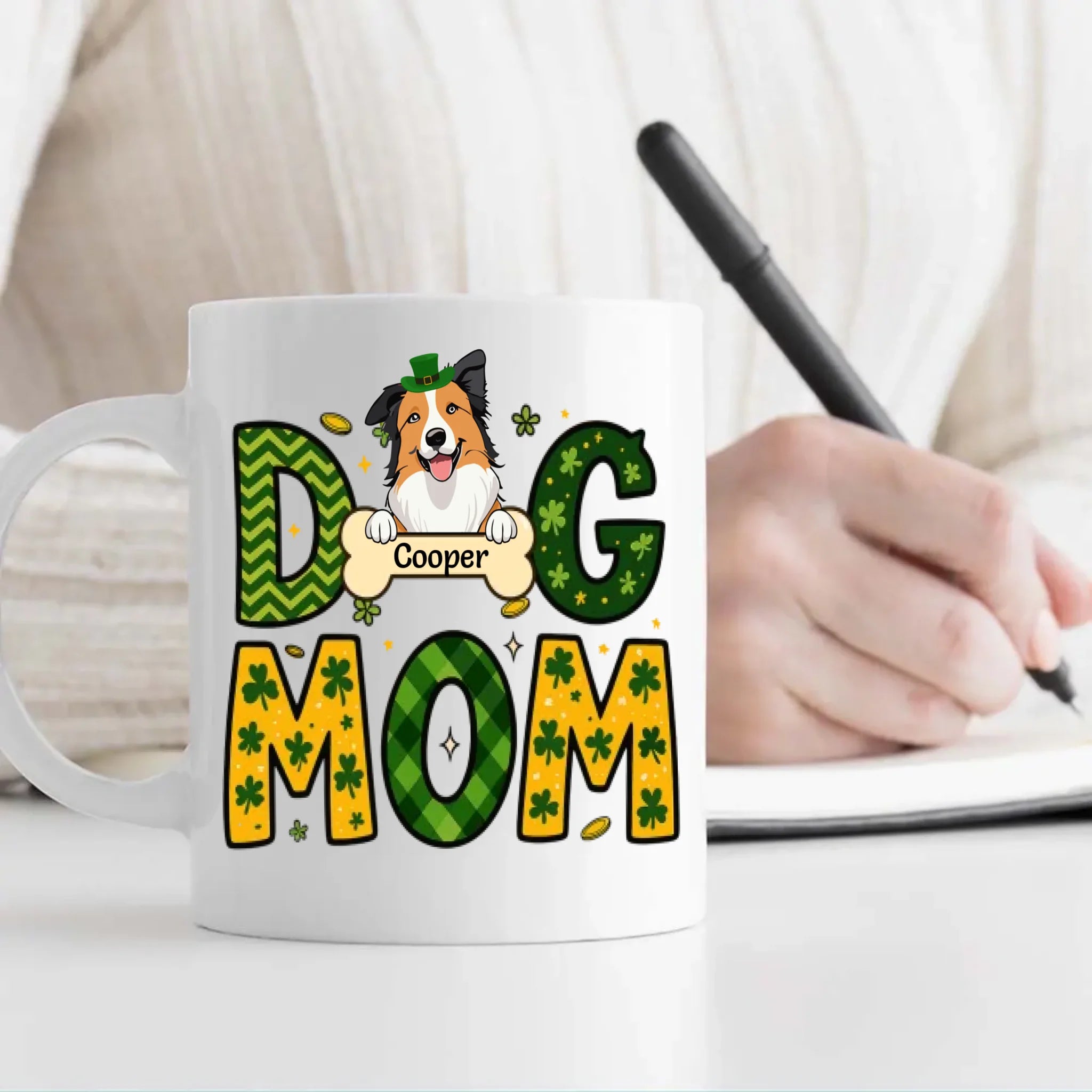 Lucky St. Patrick’s Day Custom Dog & Cat Mug – Personalized Pet Name Gift for Dog Moms – 89Prints
