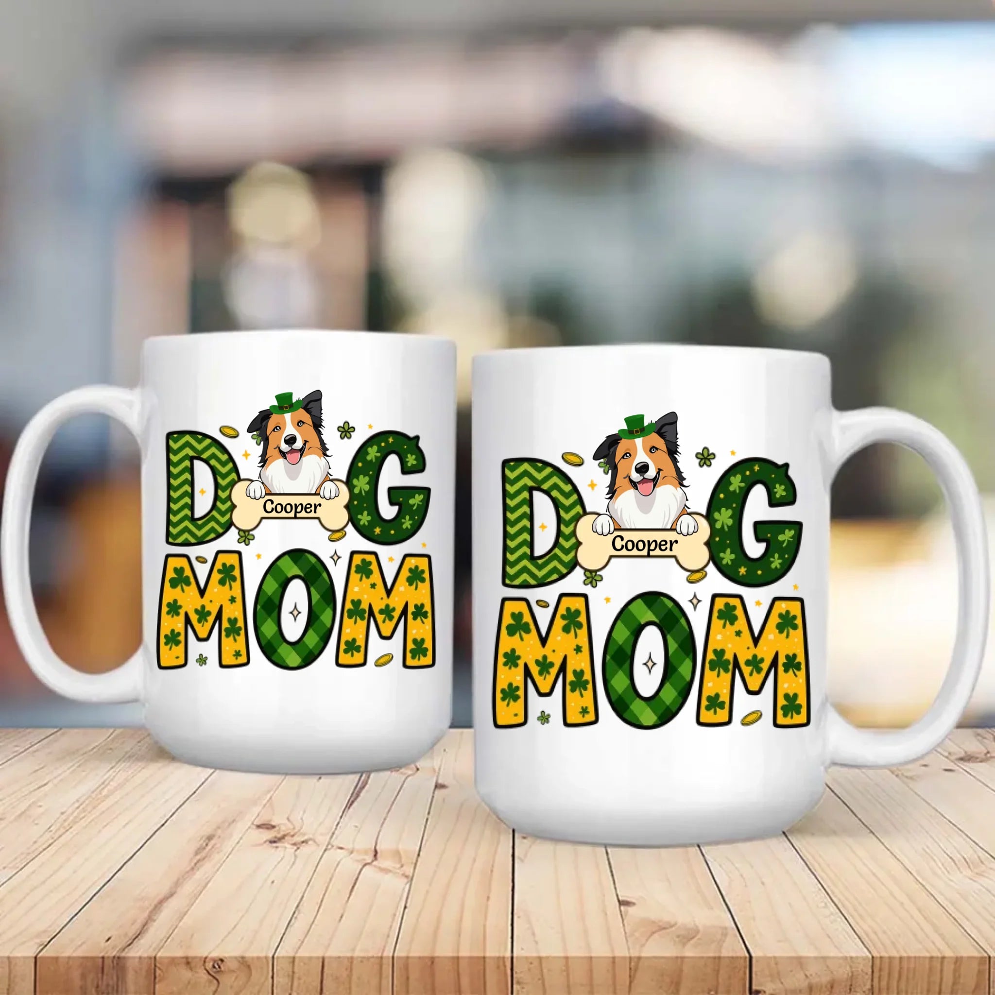 Lucky St. Patrick’s Day Custom Dog & Cat Mug – Personalized Pet Name Gift for Dog Moms – 89Prints