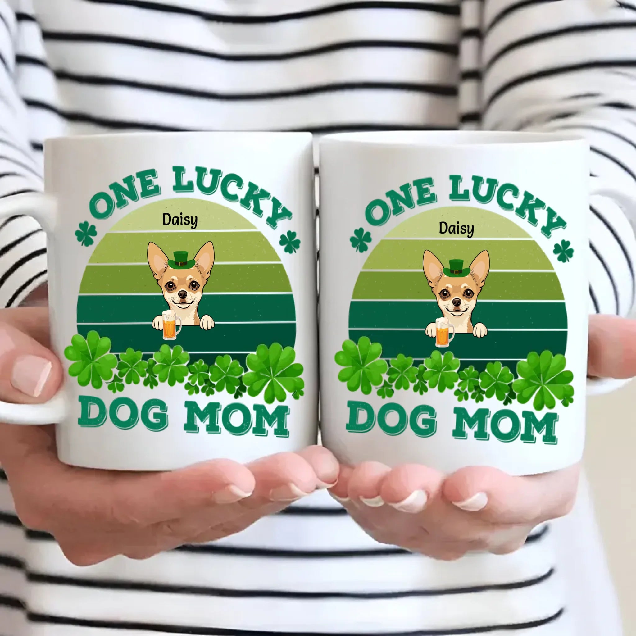 St. Patrick’s Day Custom Pet Mug for Dog Moms – Personalized Rainbow Gift - 89Prints