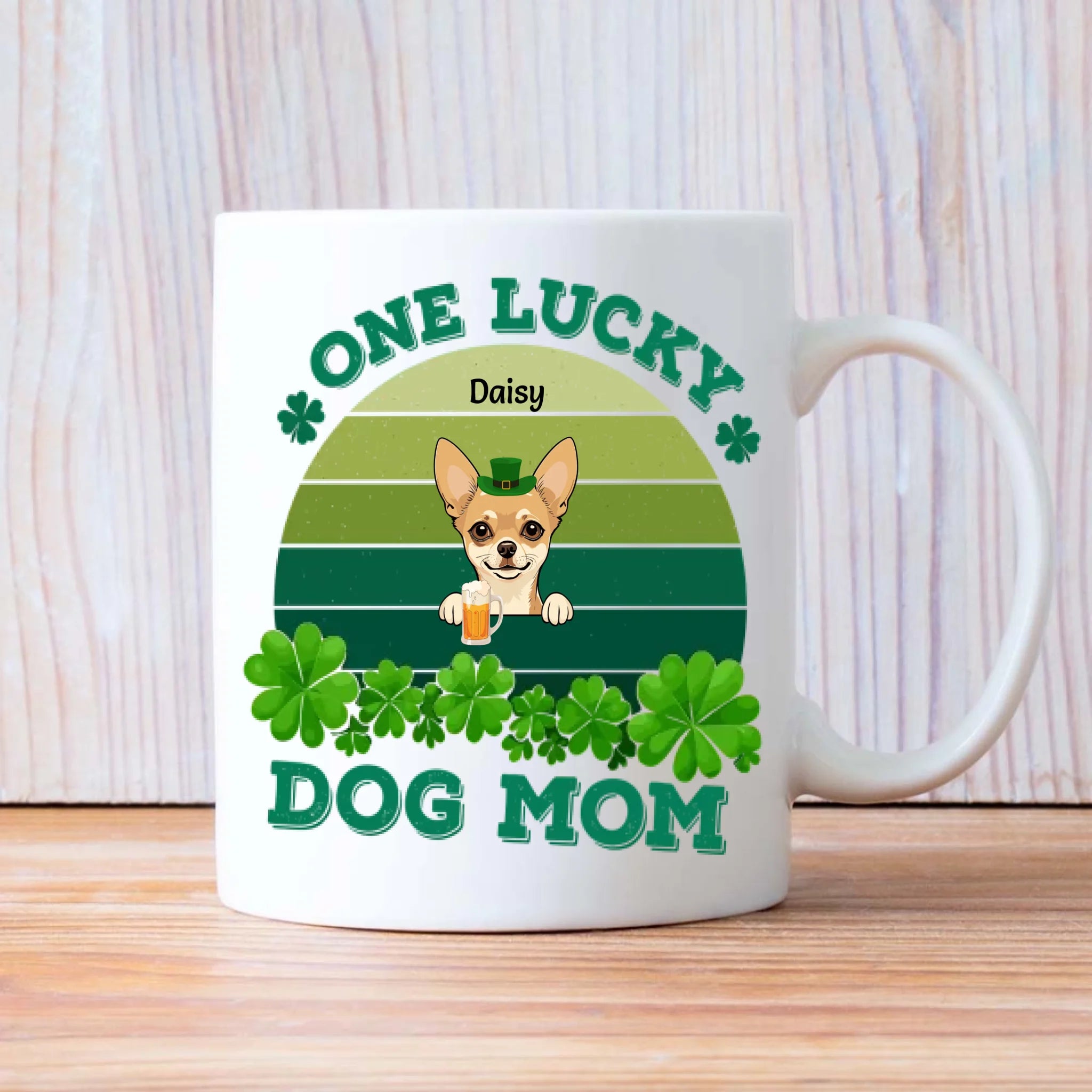 St. Patrick’s Day Custom Pet Mug for Dog Moms – Personalized Rainbow Gift - 89Prints