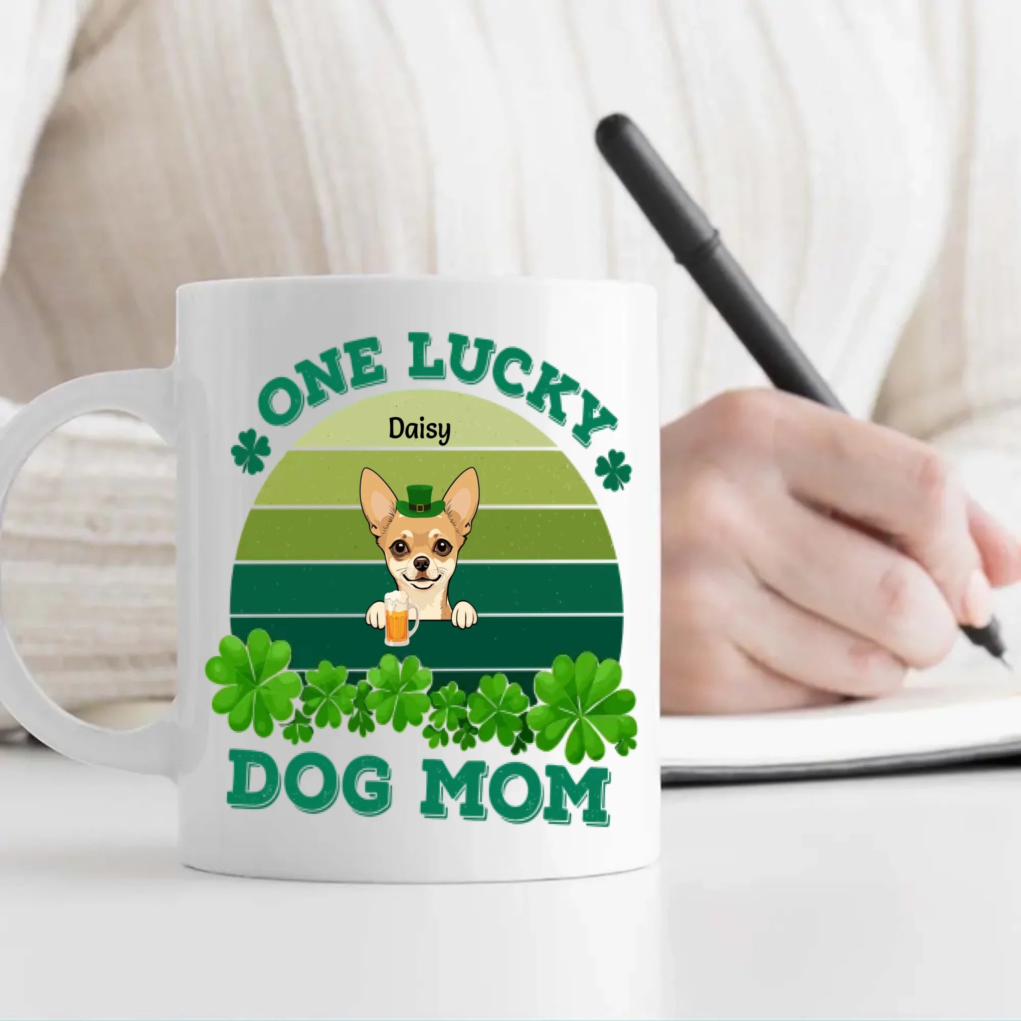 St. Patrick’s Day Custom Pet Mug for Dog Moms – Personalized Rainbow Gift - 89Prints