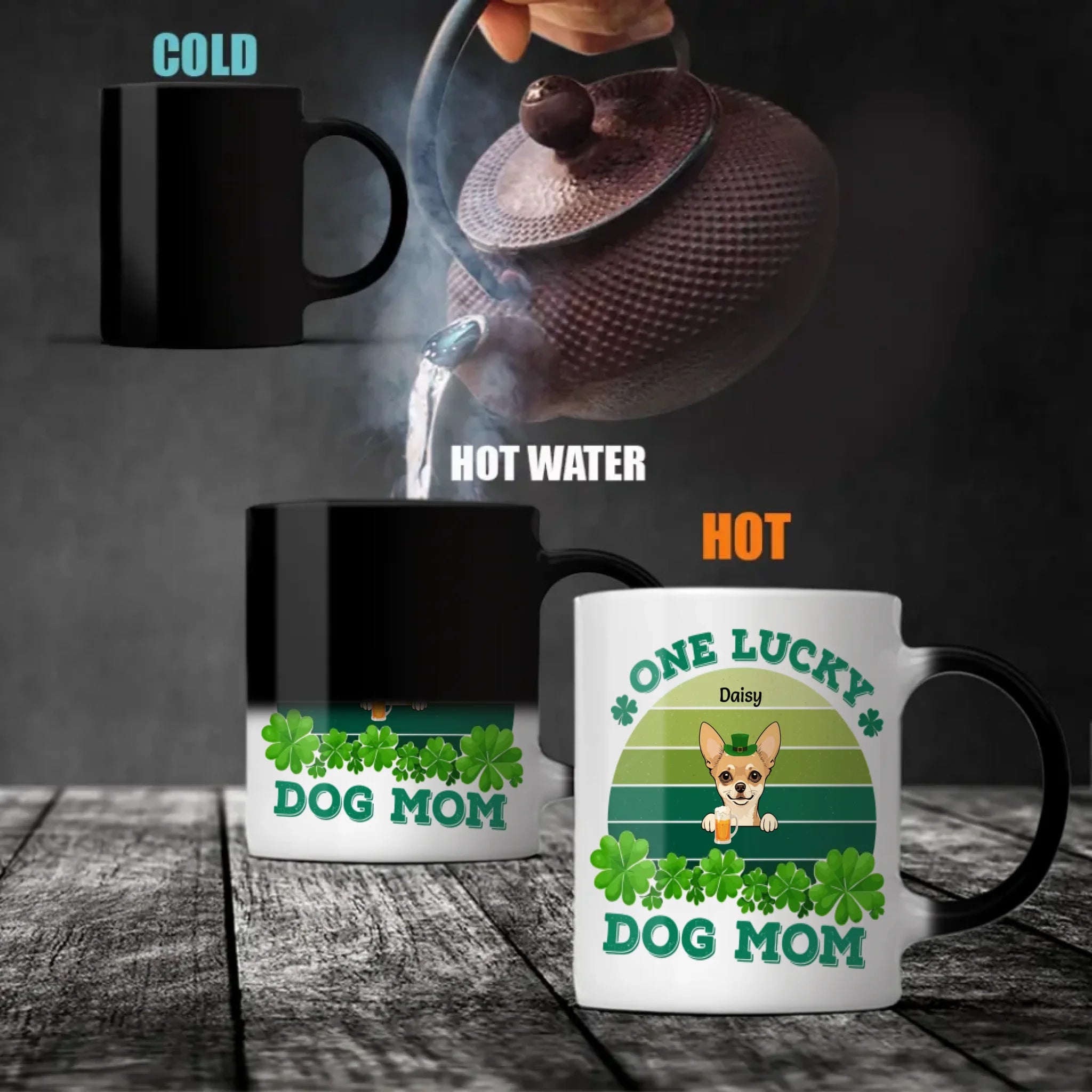 St. Patrick’s Day Custom Pet Mug for Dog Moms – Personalized Rainbow Gift - 89Prints