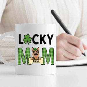 Lucky Pet Mom Custom Mug – Personalized Dog & Cat Names for St. Patrick’s Day - 89Prints