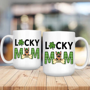 Lucky Pet Mom Custom Mug – Personalized Dog & Cat Names for St. Patrick’s Day - 89Prints