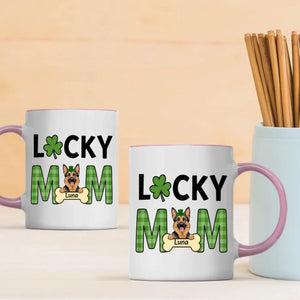 Lucky Pet Mom Custom Mug – Personalized Dog & Cat Names for St. Patrick’s Day - 89Prints