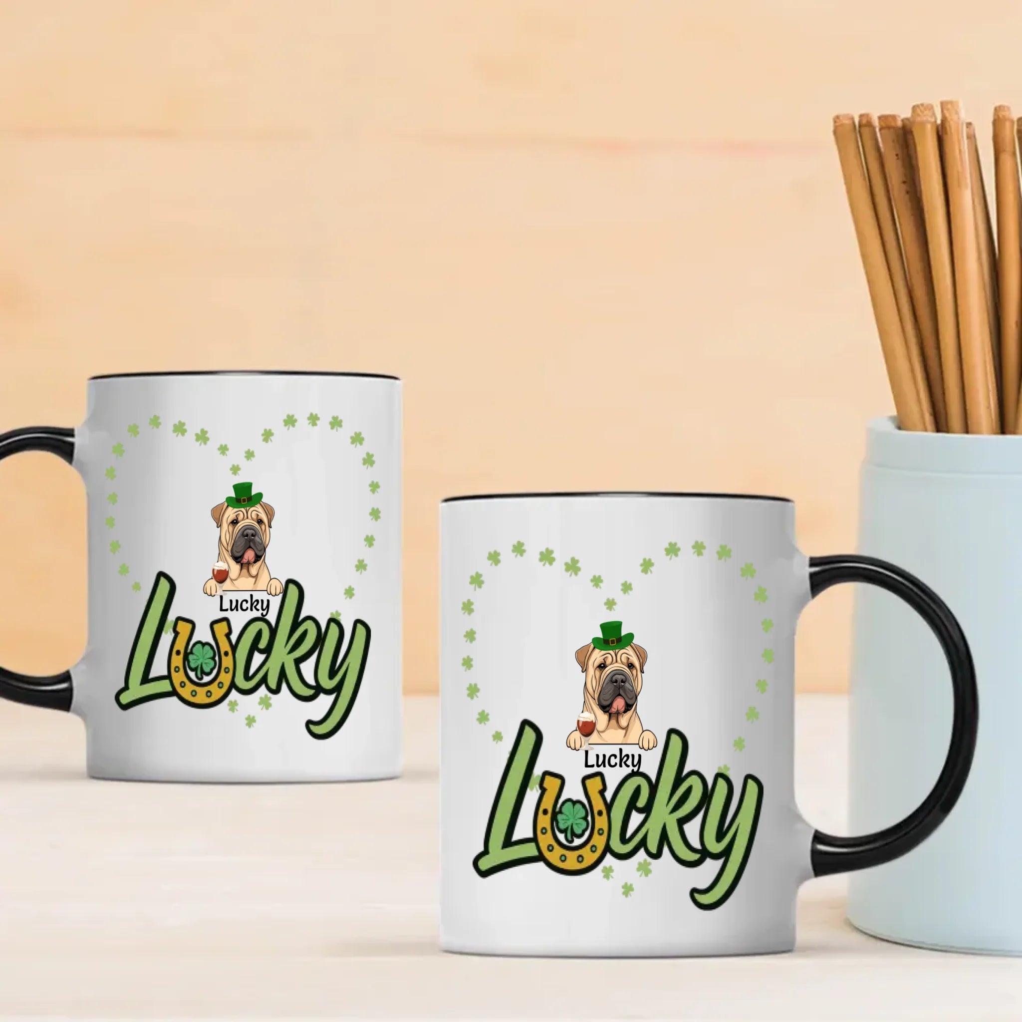 Lucky Shamrock Custom Pet Mug for St. Patrick’s Celebration – Personalized Gift - 89prints