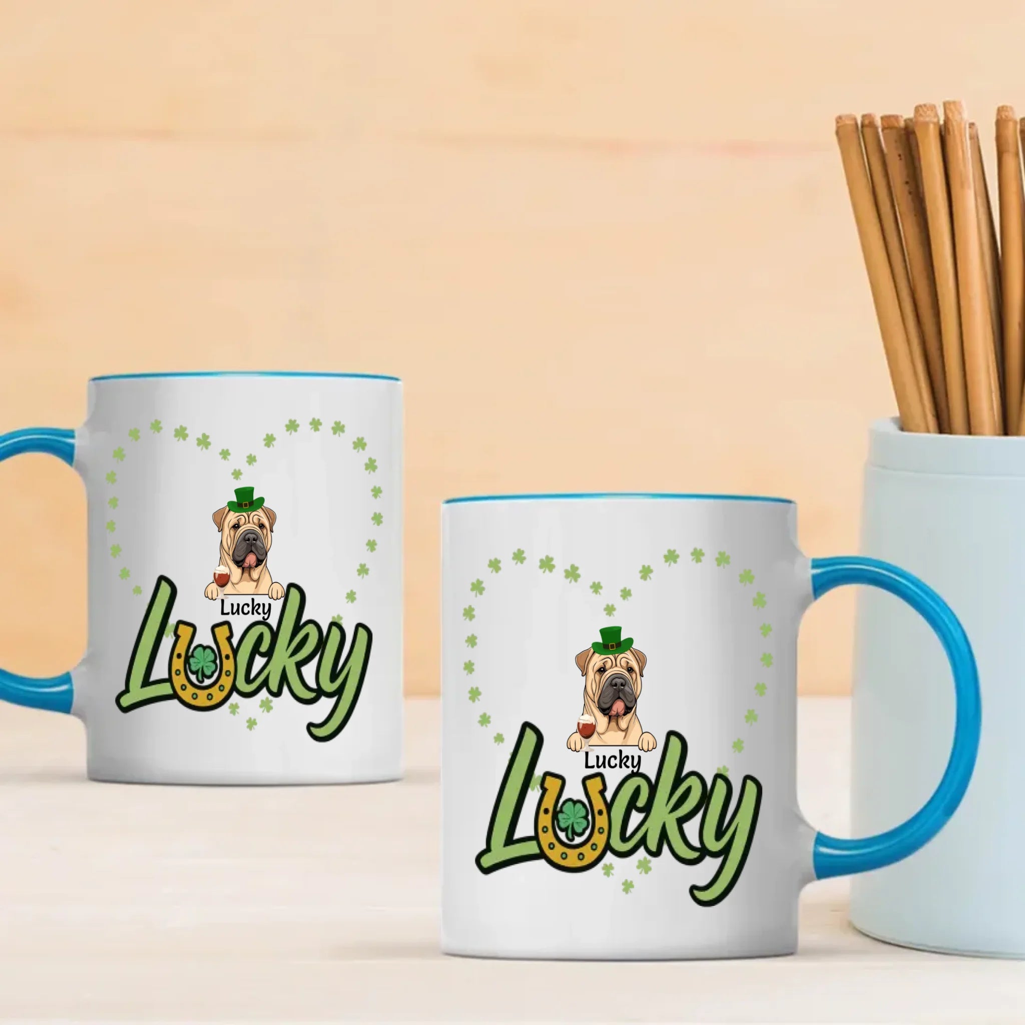 Lucky Shamrock Custom Pet Mug for St. Patrick’s Celebration – Personalized Gift - 89prints
