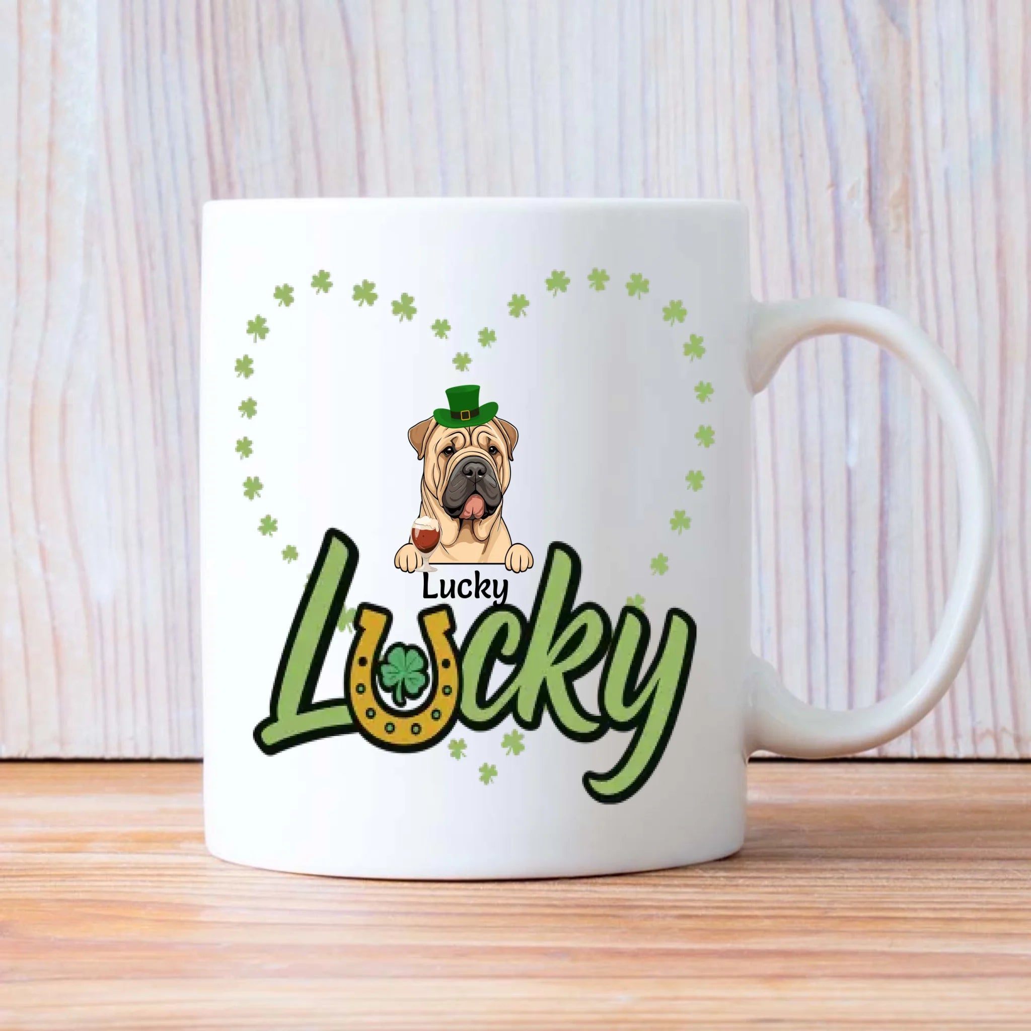 Lucky Shamrock Custom Pet Mug for St. Patrick’s Celebration – Personalized Gift - 89prints