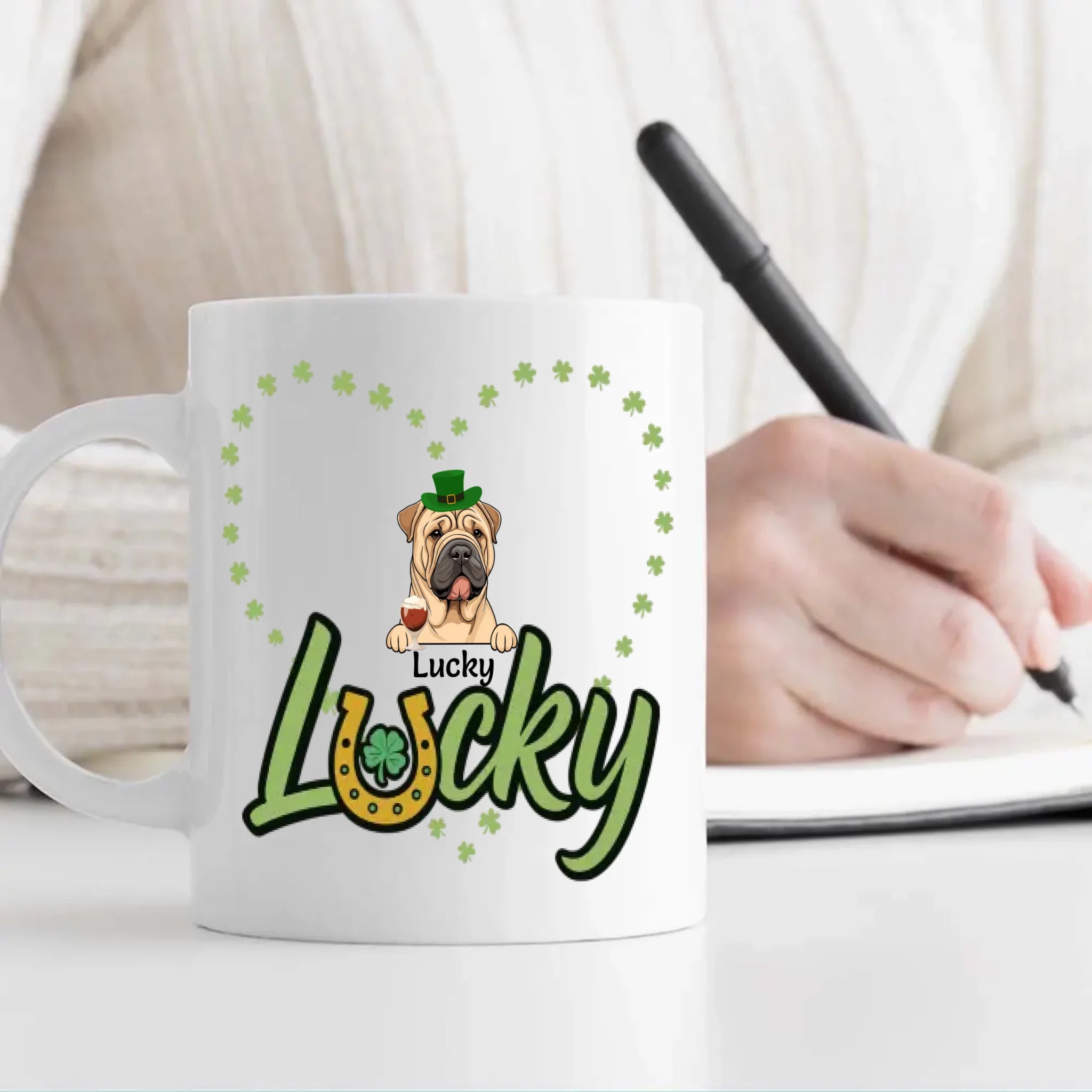 Lucky Shamrock Custom Pet Mug for St. Patrick’s Celebration – Personalized Gift - 89prints