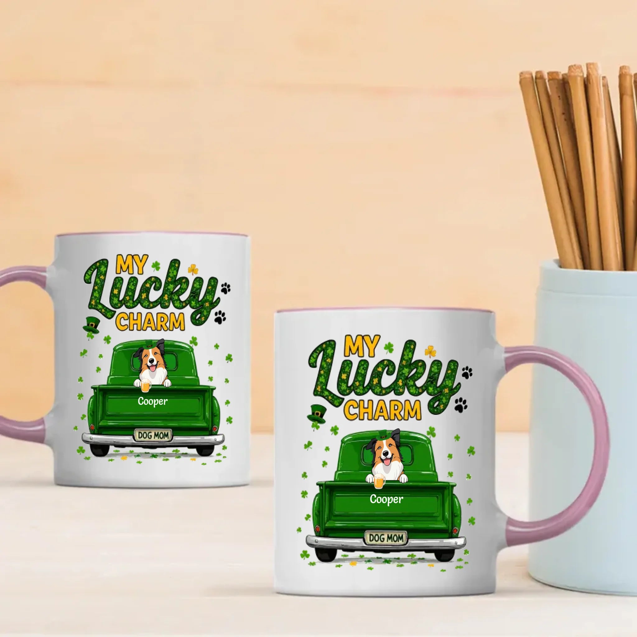 Personalized Shamrock Pet Mug for a Lucky & Happy St. Patrick’s Celebration - 89Prints