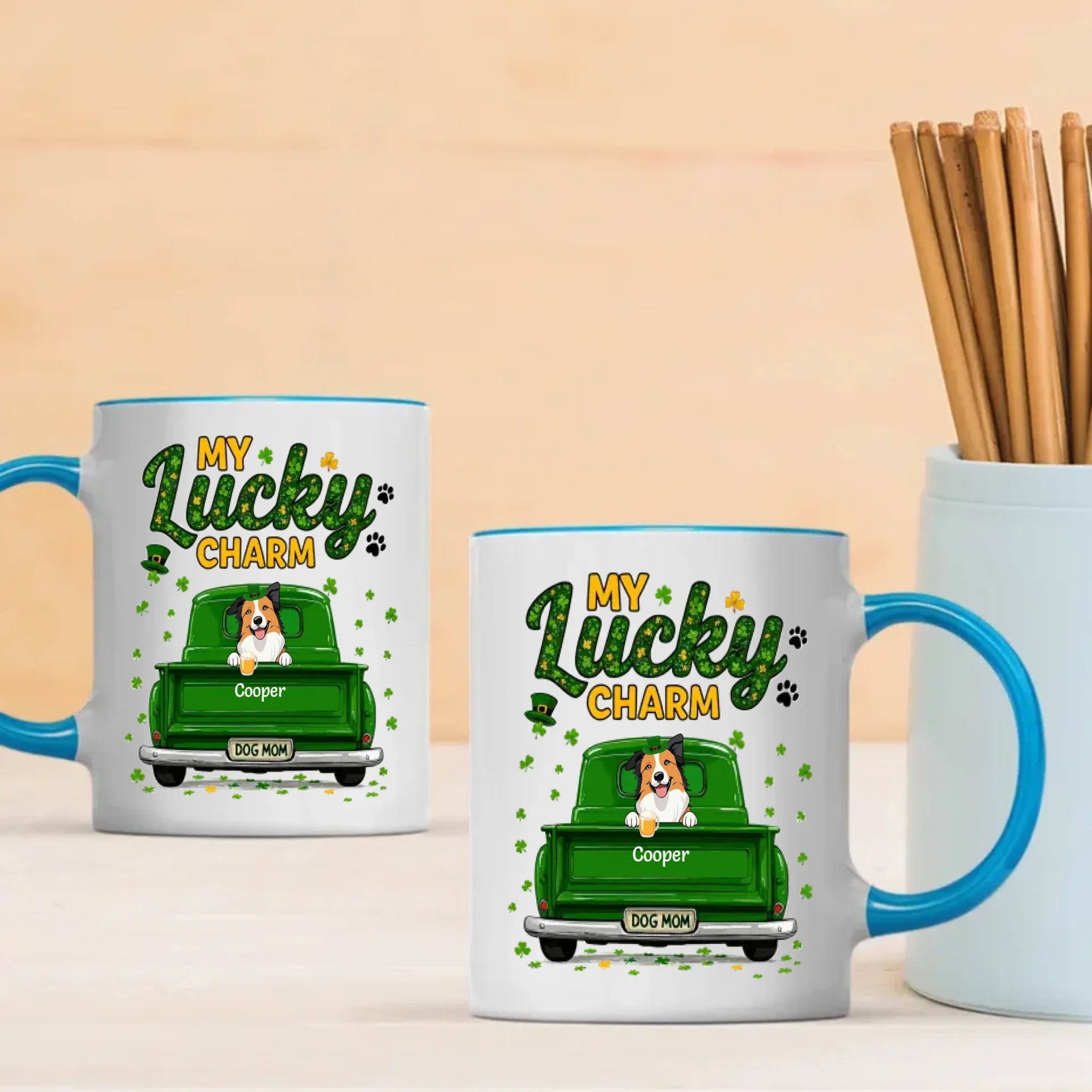 Personalized Shamrock Pet Mug for a Lucky & Happy St. Patrick’s Celebration - 89Prints