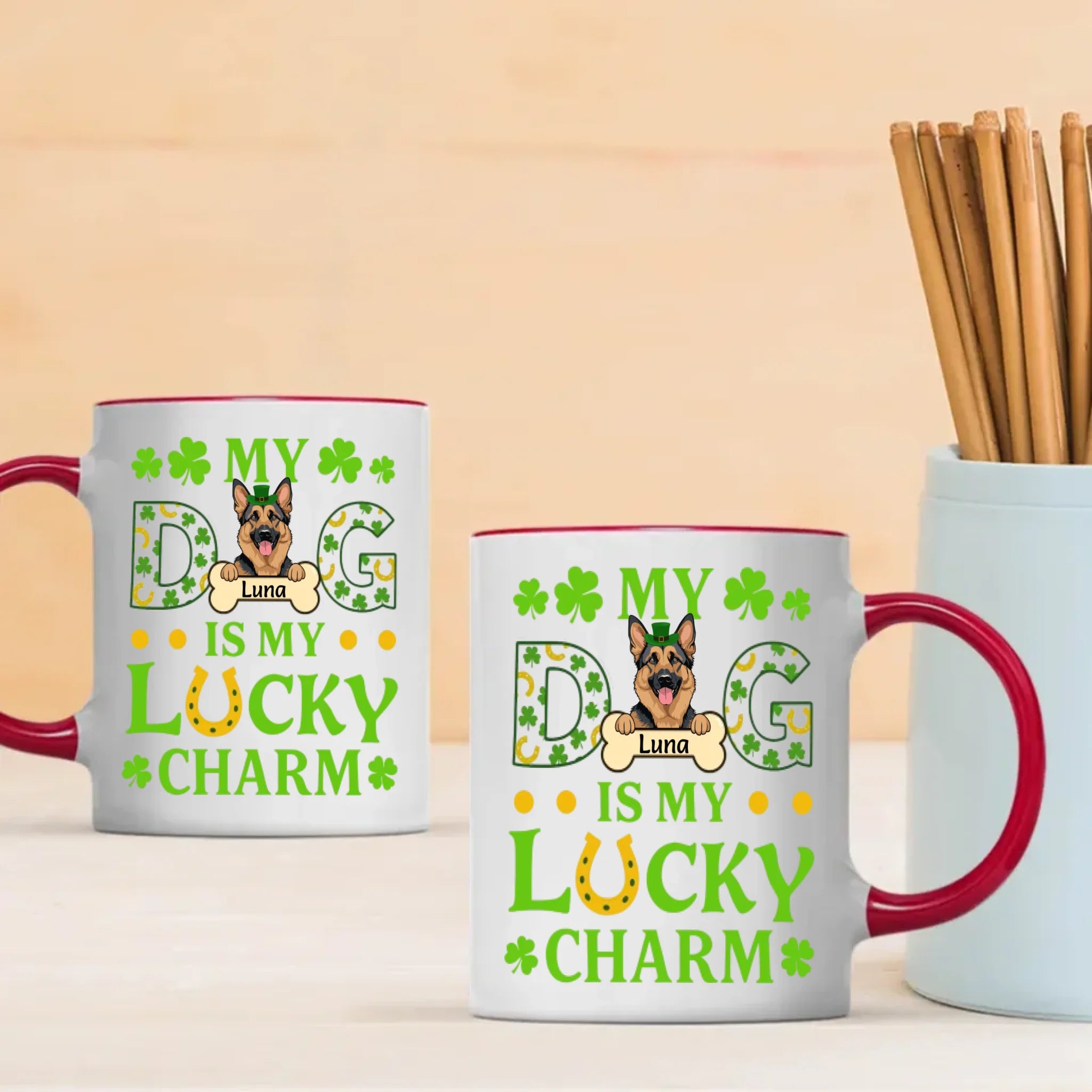 Personalized St. Patrick’s Mug – My Dog Is My Lucky Charm Celebration - 89Prints