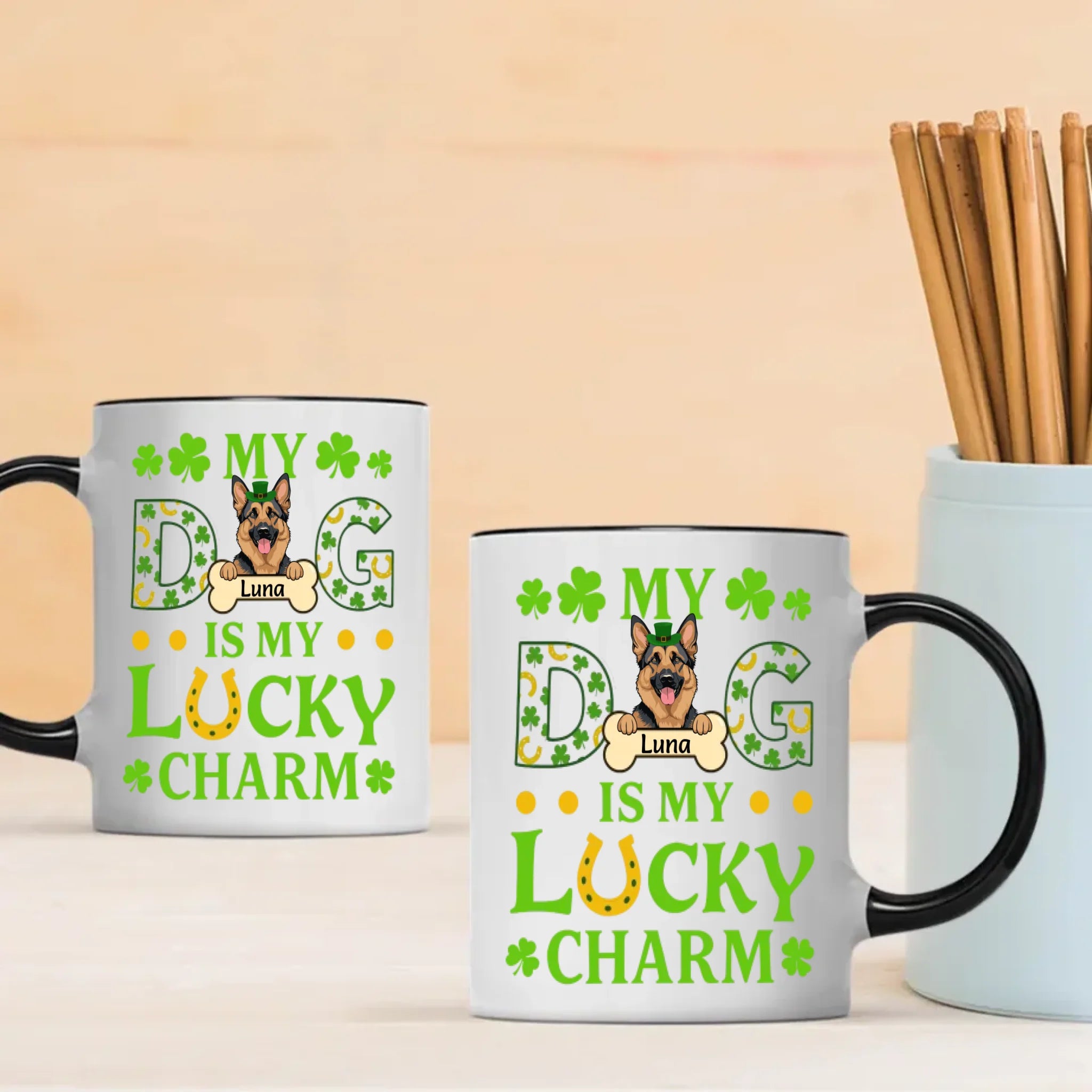Personalized St. Patrick’s Mug – My Dog Is My Lucky Charm Celebration - 89Prints