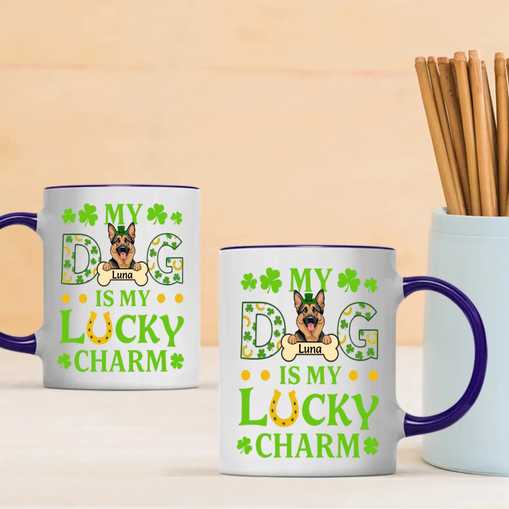 Personalized St. Patrick’s Mug – My Dog Is My Lucky Charm Celebration - 89Prints