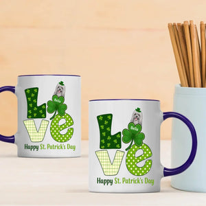 Happy St. Patrick’s Day Dog Mug – Personalized Lucky Shamrock Gift – 89Prints