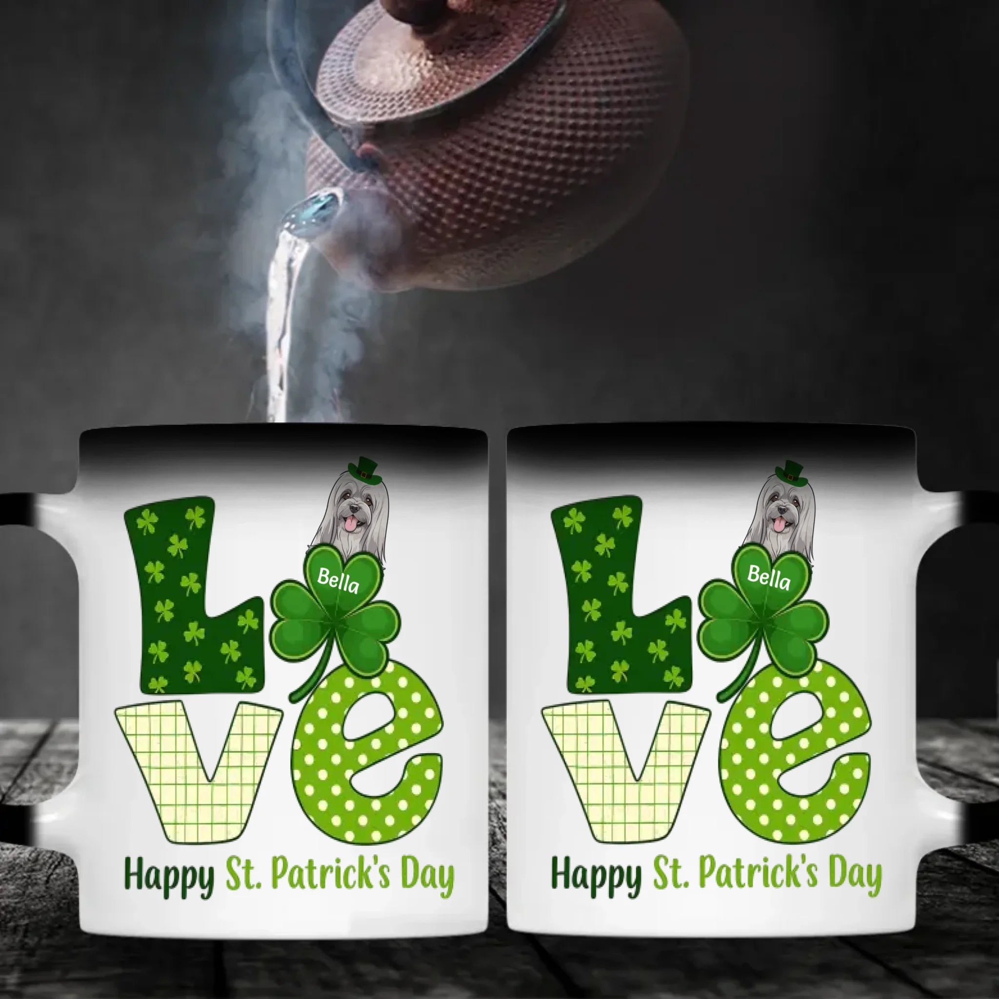 Happy St. Patrick’s Day Dog Mug – Personalized Lucky Shamrock Gift – 89Prints