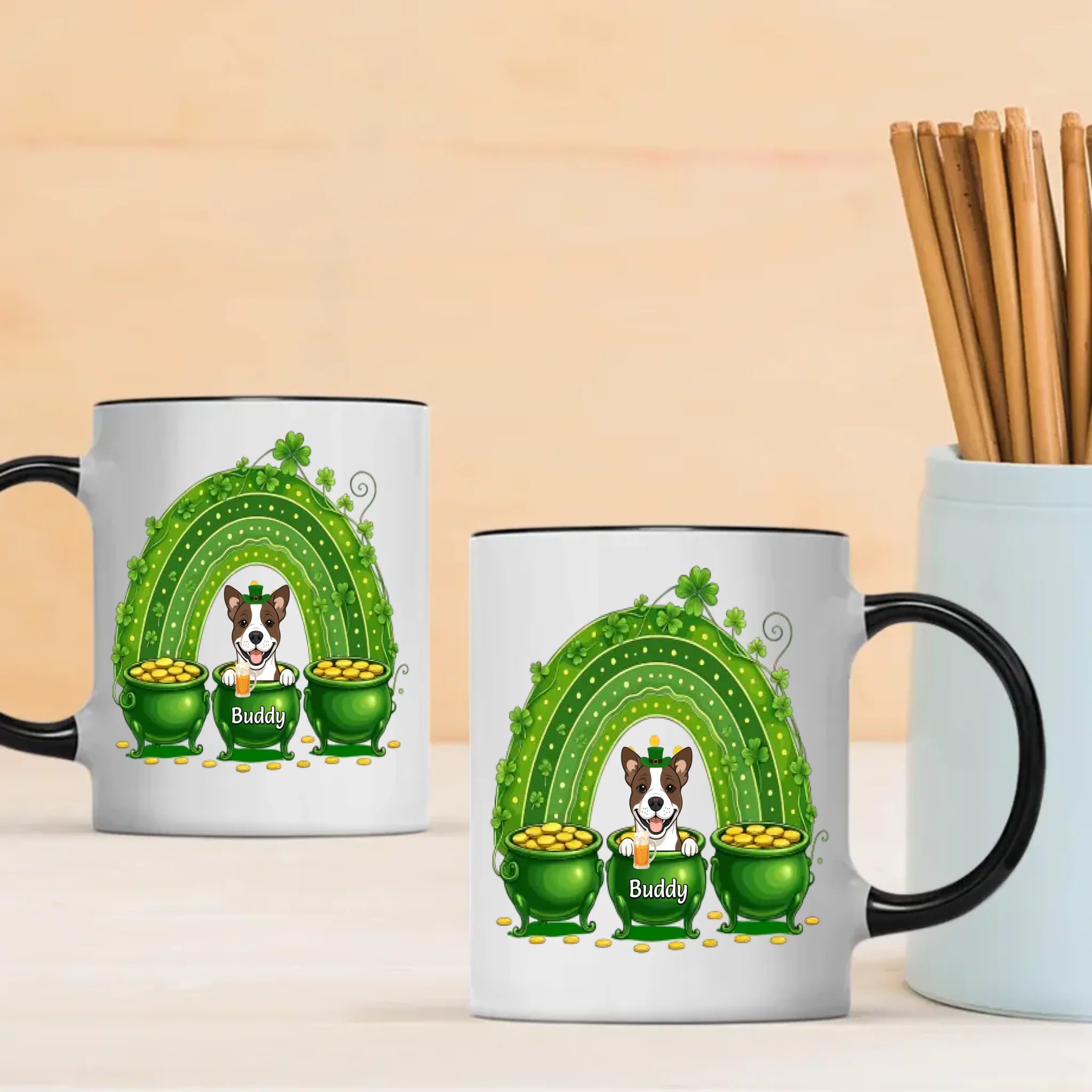 Happy St. Patrick’s Day Rainbow Mug – Personalized Lucky Celebration Gift - 89Prints