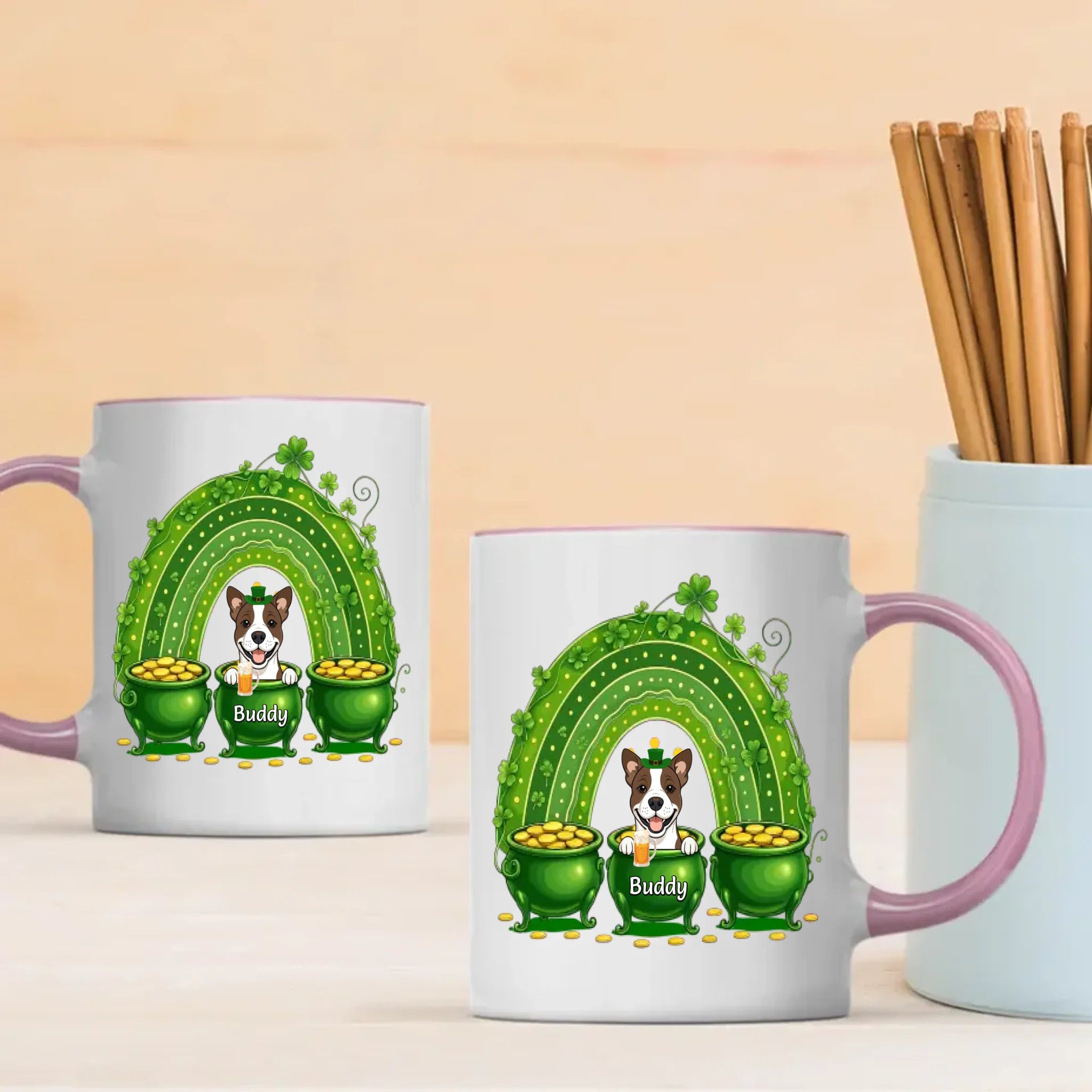 Happy St. Patrick’s Day Rainbow Mug – Personalized Lucky Celebration Gift - 89Prints