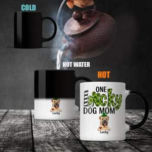 One Lucky Dog Mom Magic Mug – St. Patrick’s Day Leprechaun Dog Design - 89Prints