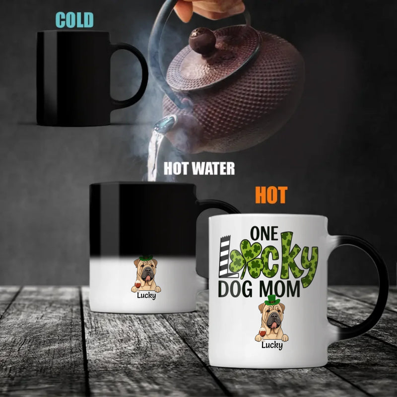 One Lucky Dog Mom Magic Mug – St. Patrick’s Day Leprechaun Dog Design - 89Prints
